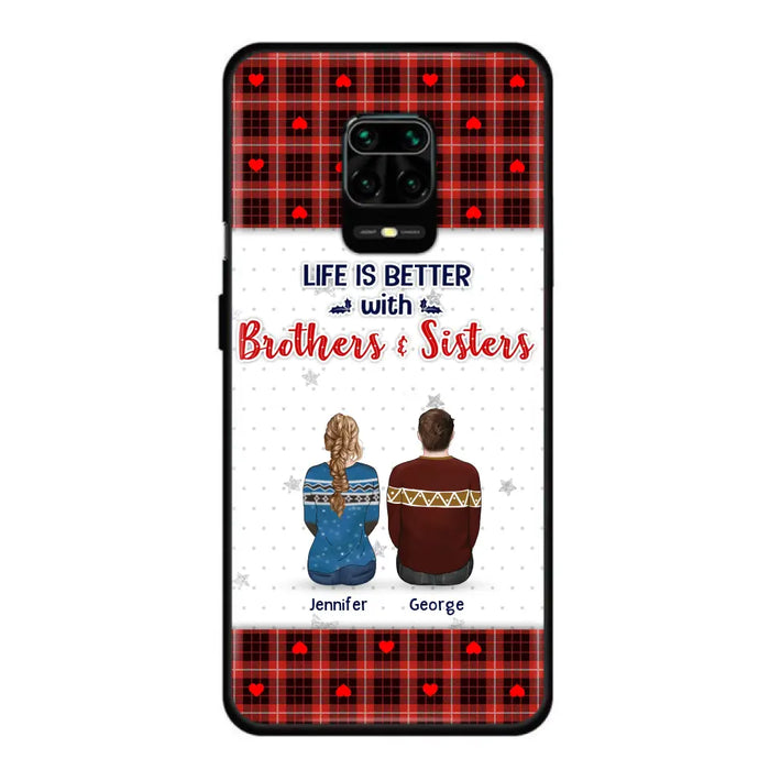 Custom Personalized Brothers Sisters Phone Case - Upto 10 People - Christmas Gift Idea For Siblings/ Family - Life Is Better With Brothers & Sisters - Case For Oppo/Xiaomi/Huawei