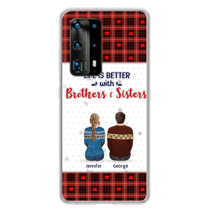 Custom Personalized Brothers Sisters Phone Case - Upto 10 People - Christmas Gift Idea For Siblings/ Family - Life Is Better With Brothers & Sisters - Case For Oppo/Xiaomi/Huawei