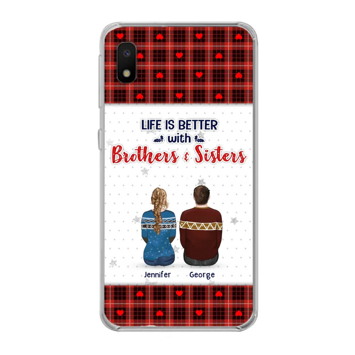 Custom Personalized Brothers Sisters Phone Case - Upto 10 People - Christmas Gift Idea For Siblings/ Family - Life Is Better With Brothers & Sisters - Case For iPhone And Samsung