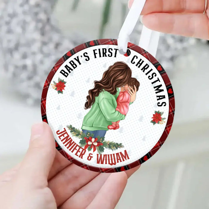 Custom Personalized Baby's First Christmas Acrylic/ Wooden Ornament - Christmas Gift Idea For Baby/ Kid/ Mom
