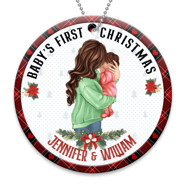 Custom Personalized Baby's First Christmas Acrylic/ Wooden Ornament - Christmas Gift Idea For Baby/ Kid/ Mom