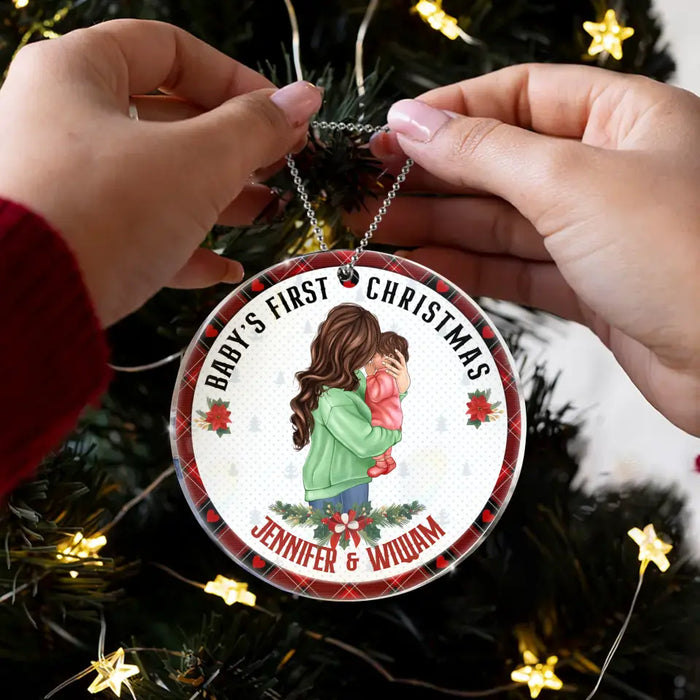 Custom Personalized Baby's First Christmas Acrylic/ Wooden Ornament - Christmas Gift Idea For Baby/ Kid/ Mom