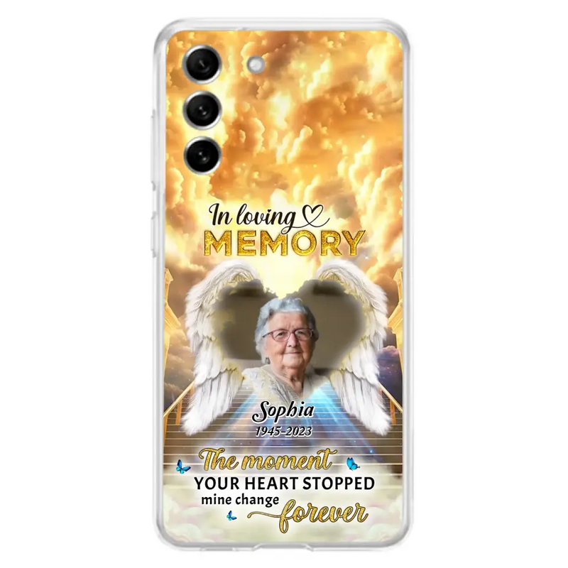 Personalized Photo Memorial Phone Case - Memorial Gift For Loss Of Family Member - The Moment Your Heart Stopped Mine Changed Forever - iPhone/Samsung