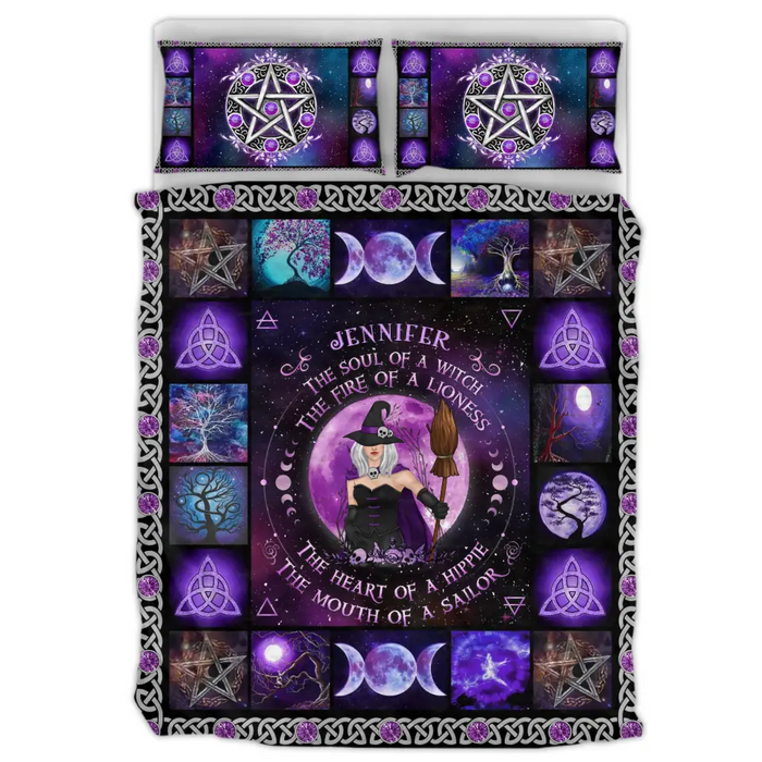 Personalized Witch Quilt Bed Sets - Halloween Gift Idea For Witch Lovers - The Soul of A Witch The Fire Of A Lioness