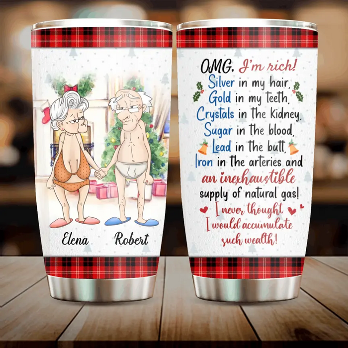 Personalized Funny Old Couple Tumbler - Christmas Gift Idea For Couple - I Never Thought I Would Accumulate Such Wealth