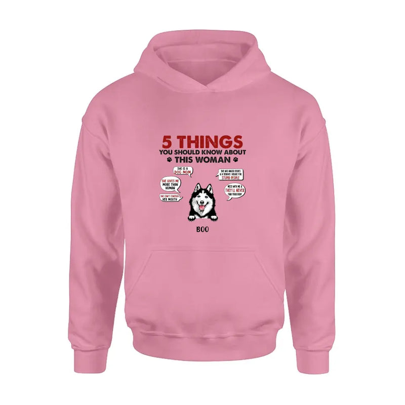 Personalized Dog Mom Shirt/Hoodie - Up to 5 Dogs - Gift Idea for Dog Mom/Dog Lovers - Something You Should Know About My Mom Before Visiting My House