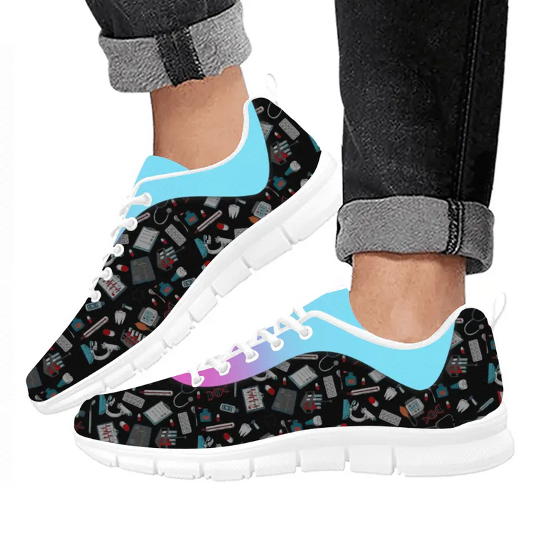 Personalized Nurse White/Black Sneakers - Birthday/Thank You/Motivation Gift Idea For Nurse