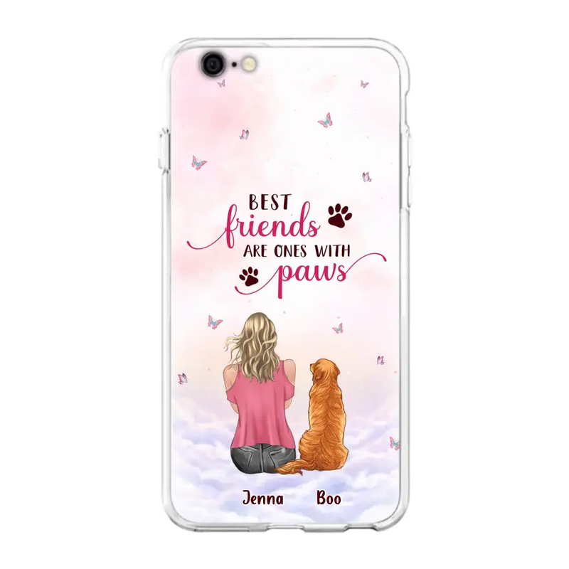 Custom Personalized Dog Mom Phone Case - Upto 5 Dogs - Mother's Day Gift Idea For Dog Lovers - Best Friends Are Ones With Paws - Case for iPhone/Samsung