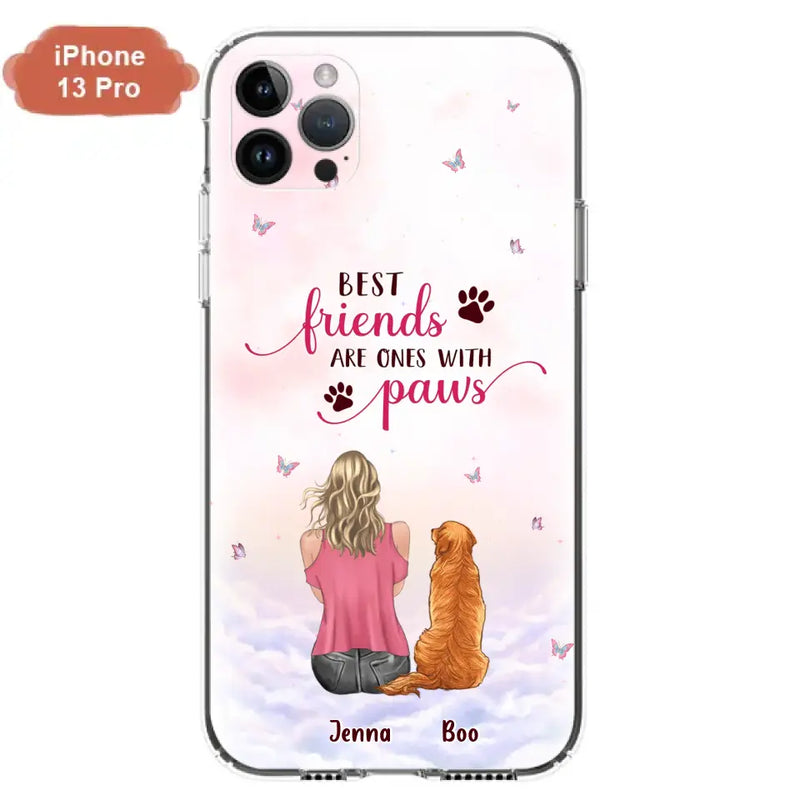Custom Personalized Dog Mom Phone Case - Upto 5 Dogs - Mother's Day Gift Idea For Dog Lovers - Best Friends Are Ones With Paws - Case for iPhone/Samsung