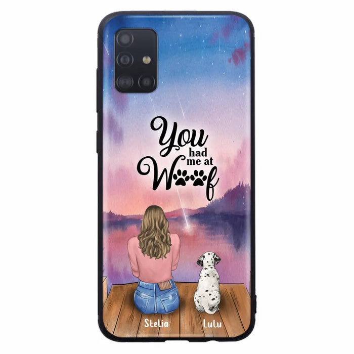 Custom Personalized Dog Mom Phone Case - Gifts For Dog Lovers With Upto 4 Dogs - You Had Me At Woof - Case For iPhone, Samsung And Xiaomi