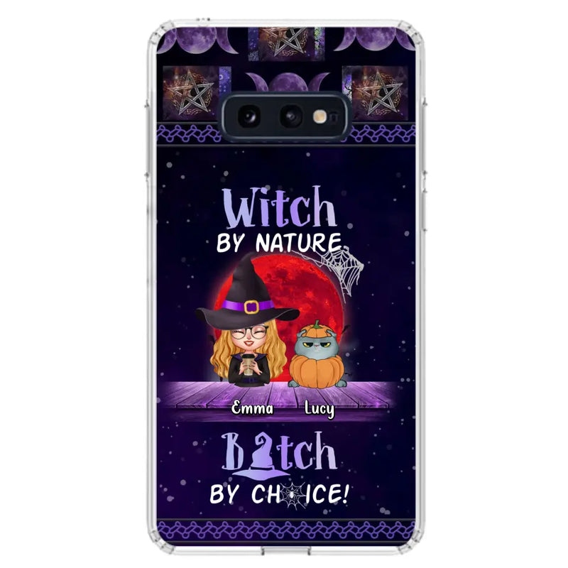 Custom Personalized Witch Phone Case - Upto 6 Cats/Dogs - Halloween Gift Idea For Cat/Dog Lovers/Friends - Case for iPhone/Samsung