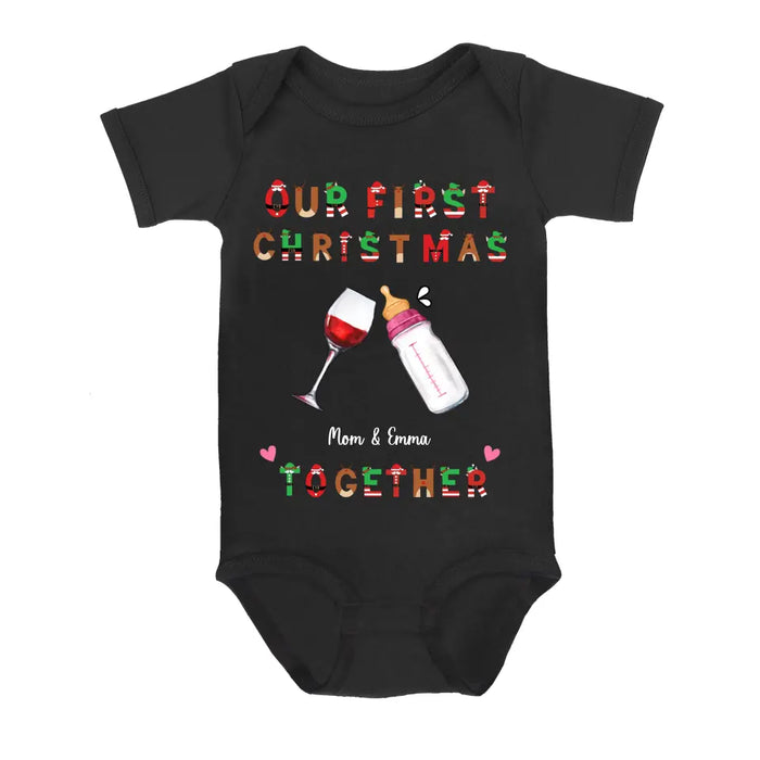 Custom Personalized First Christmas Baby Onesie/Sweatshirt - Christmas Gift Idea for Baby/Mom/Family - Our First Christmas Together