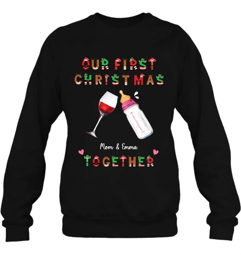 Personalized First Christmas Baby Onesie/Sweatshirt - Christmas Gift Idea for Baby/Mom/Family - Our First Christmas Together
