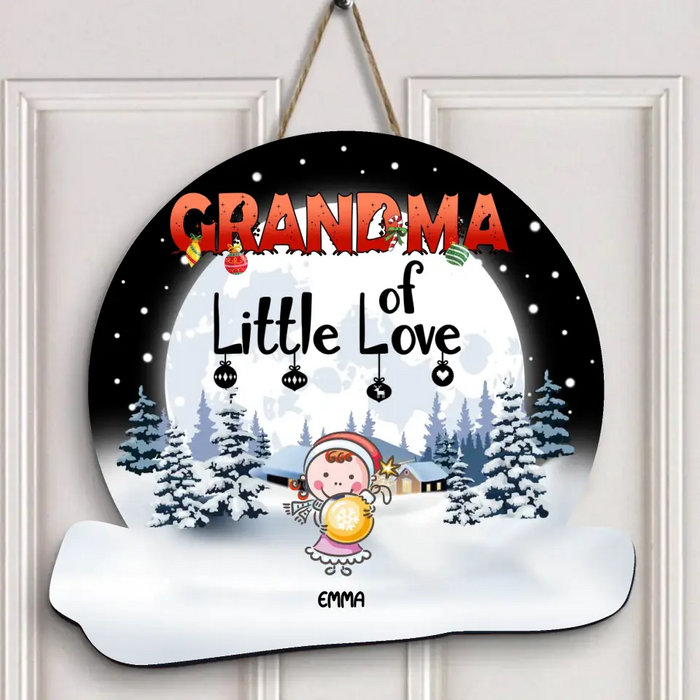 Custom Personalized Christmas Wooden Sign - Up to 10 Kids - Christmas Gift Idea For Grandma - Grandma Little Of Loves