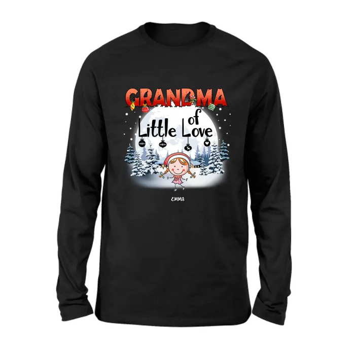 Custom Personalized Christmas Grandma Shirt/Hoodie - Christmas Gift For Grandma/ Nana -  Up to 10 Kids - Grandma Little Of Loves