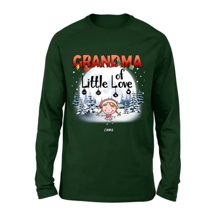 Custom Personalized Christmas Grandma Shirt/Hoodie - Christmas Gift For Grandma/ Nana -  Up to 10 Kids - Grandma Little Of Loves