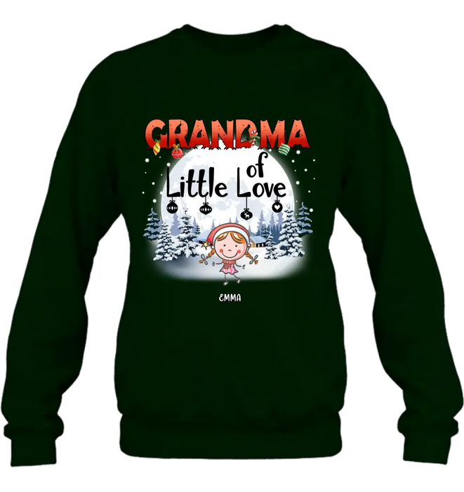 Custom Personalized Christmas Grandma Shirt/Hoodie - Christmas Gift For Grandma/ Nana -  Up to 10 Kids - Grandma Little Of Loves