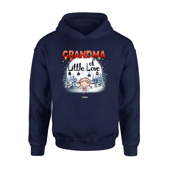 Custom Personalized Christmas Grandma Shirt/Hoodie - Christmas Gift For Grandma/ Nana -  Up to 10 Kids - Grandma Little Of Loves