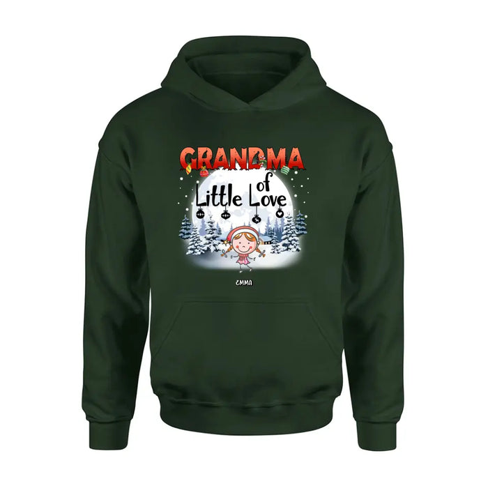 Custom Personalized Christmas Grandma Shirt/Hoodie - Christmas Gift For Grandma/ Nana -  Up to 10 Kids - Grandma Little Of Loves