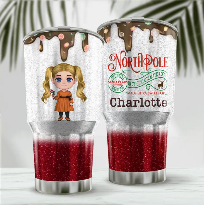 Custom Personalized North Pole Chocolate Co. Irregular Tumbler - Gift For Christmas