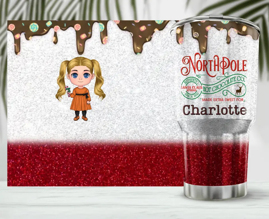 Custom Personalized North Pole Chocolate Co. Irregular Tumbler - Gift For Christmas