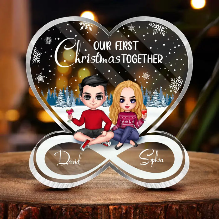 Custom Personalized Couple Acrylic Plaque - Christmas Gift Idea For Couple - Our First Christmas Together