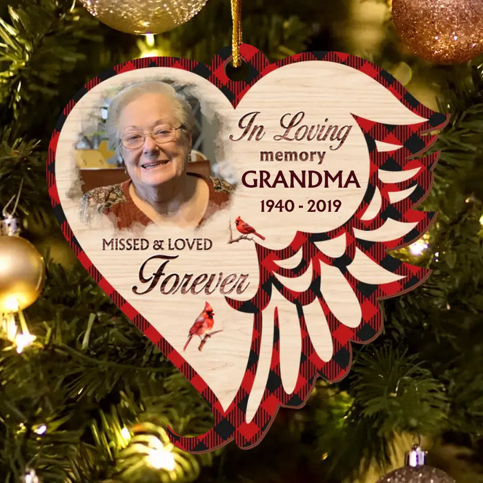 Custom Personalized Memorial Photo 2 Layered 
Wooden Ornament - Christmas/Memorial Gift Idea for Family - Missed & Loved Forever