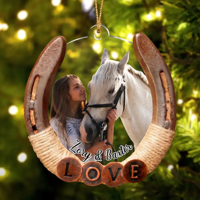 Personalized Horse Photo Acrylic Ornament - Christmas Gift for Horse Lovers