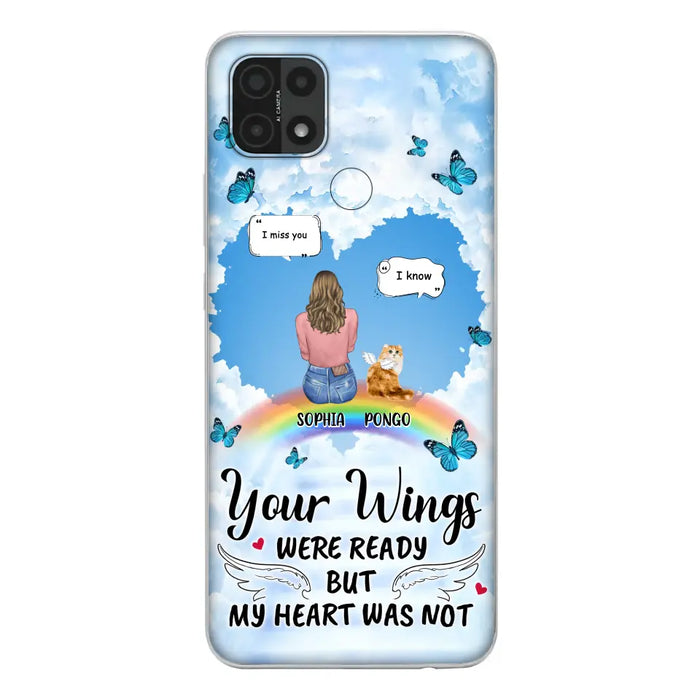 Personalized Memorial Pet Phone Case - Gift Idea For Dog/Cat/Rabbits Owners - Upto 3 Pets - Your Wings Were Ready But My Heart Was Not - Case For Oppo/Xiaomi/Huawei