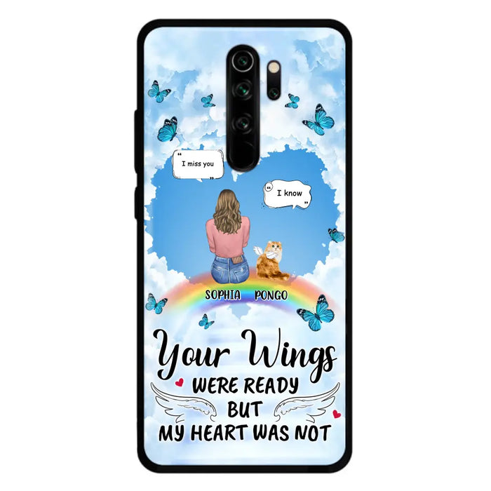 Personalized Memorial Pet Phone Case - Gift Idea For Dog/Cat/Rabbits Owners - Upto 3 Pets - Your Wings Were Ready But My Heart Was Not - Case For Oppo/Xiaomi/Huawei