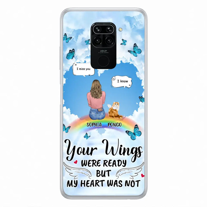 Personalized Memorial Pet Phone Case - Gift Idea For Dog/Cat/Rabbits Owners - Up to 3 Pets - Your Wings Were Ready But My Heart Was Not - Case For Oppo/Xiaomi/Huawei