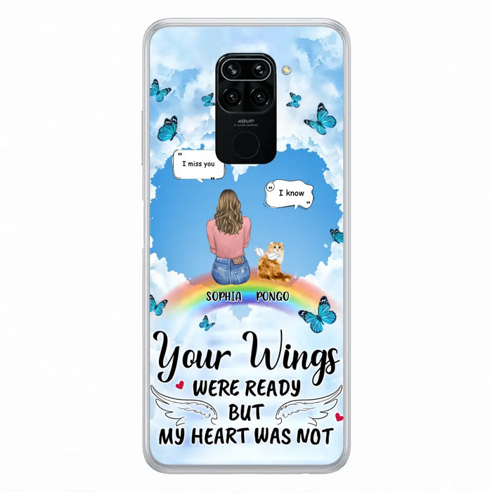 Personalized Memorial Pet Phone Case - Gift Idea For Dog/Cat/Rabbits Owners - Upto 3 Pets - Your Wings Were Ready But My Heart Was Not - Case For Oppo/Xiaomi/Huawei