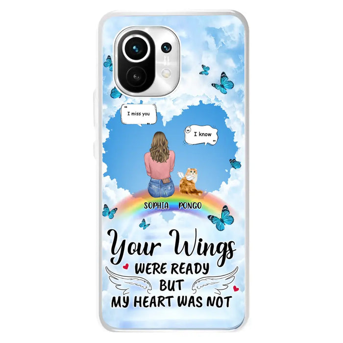 Personalized Memorial Pet Phone Case - Gift Idea For Dog/Cat/Rabbits Owners - Upto 3 Pets - Your Wings Were Ready But My Heart Was Not - Case For Oppo/Xiaomi/Huawei