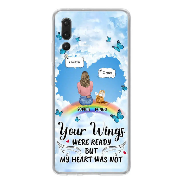 Personalized Memorial Pet Phone Case - Gift Idea For Dog/Cat/Rabbits Owners - Upto 3 Pets - Your Wings Were Ready But My Heart Was Not - Case For Oppo/Xiaomi/Huawei