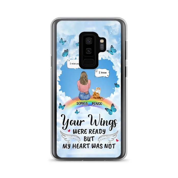 Personalized Memorial Pet Phone Case - Gift Idea For Dog/Cat/Rabbits Owners - Upto 3 Pets - Your Wings Were Ready But My Heart Was Not - Case For iPhone/Samsung