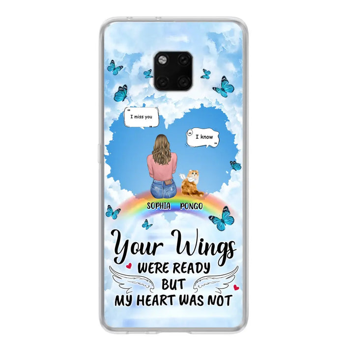 Personalized Memorial Pet Phone Case - Gift Idea For Dog/Cat/Rabbits Owners - Upto 3 Pets - Your Wings Were Ready But My Heart Was Not - Case For Oppo/Xiaomi/Huawei