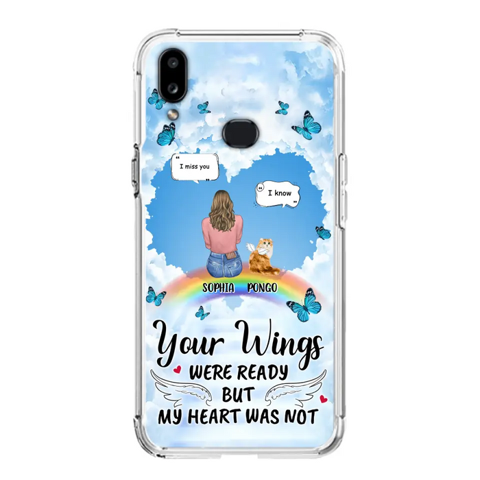 Personalized Memorial Pet Phone Case - Gift Idea For Dog/Cat/Rabbits Owners - Upto 3 Pets - Your Wings Were Ready But My Heart Was Not - Case For iPhone/Samsung