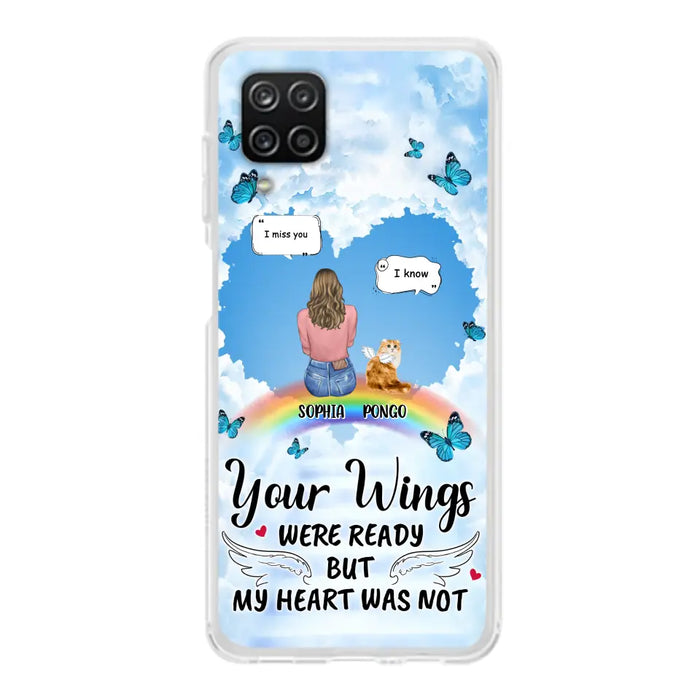 Personalized Memorial Pet Phone Case - Gift Idea For Dog/Cat/Rabbits Owners - Upto 3 Pets - Your Wings Were Ready But My Heart Was Not - Case For iPhone/Samsung