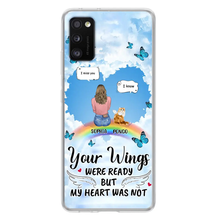 Personalized Memorial Pet Phone Case - Gift Idea For Dog/Cat/Rabbits Owners - Upto 3 Pets - Your Wings Were Ready But My Heart Was Not - Case For iPhone/Samsung