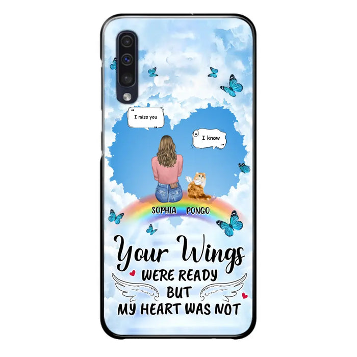 Personalized Memorial Pet Phone Case - Gift Idea For Dog/Cat/Rabbits Owners - Upto 3 Pets - Your Wings Were Ready But My Heart Was Not - Case For iPhone/Samsung