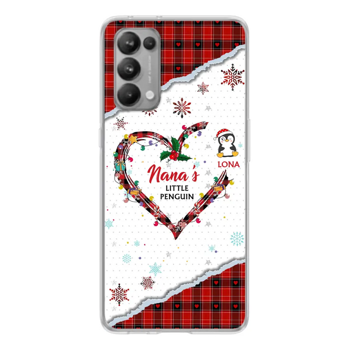 Personalized Christmas Nana Phone Case - Gift Idea For Grandma - Upto 10 Penguins - Case For Oppo/Xiaomi/Huawei