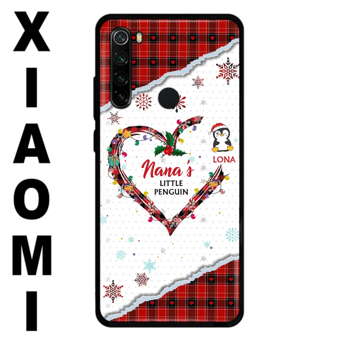 Personalized Christmas Nana Phone Case - Gift Idea For Grandma - Upto 10 Penguins - Case For Oppo/Xiaomi/Huawei