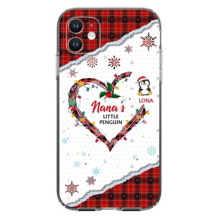 Personalized Christmas Nana Phone Case - Gift Idea For Grandma - Upto 10 Penguins -  Case For iPhone/Samsung