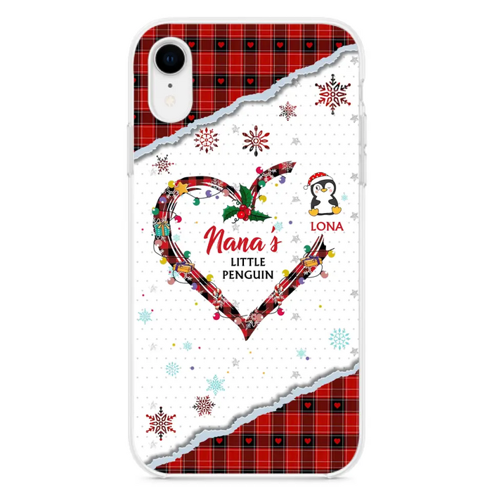 Personalized Christmas Nana Phone Case - Gift Idea For Grandma - Upto 10 Penguins -  Case For iPhone/Samsung