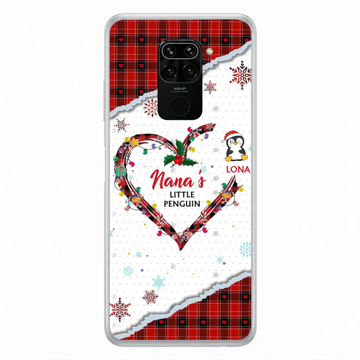 Personalized Christmas Nana Phone Case - Gift Idea For Grandma - Upto 10 Penguins - Case For Oppo/Xiaomi/Huawei