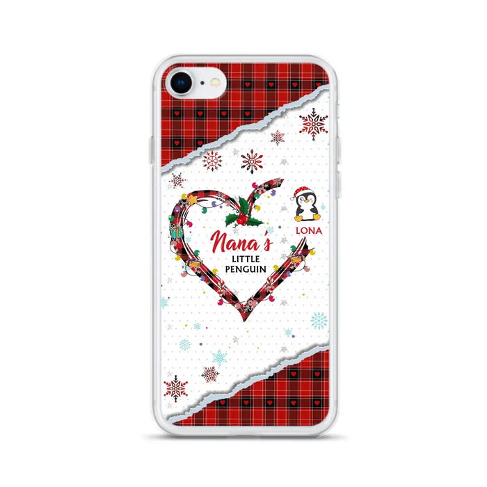 Personalized Christmas Nana Phone Case - Gift Idea For Grandma - Upto 10 Penguins -  Case For iPhone/Samsung