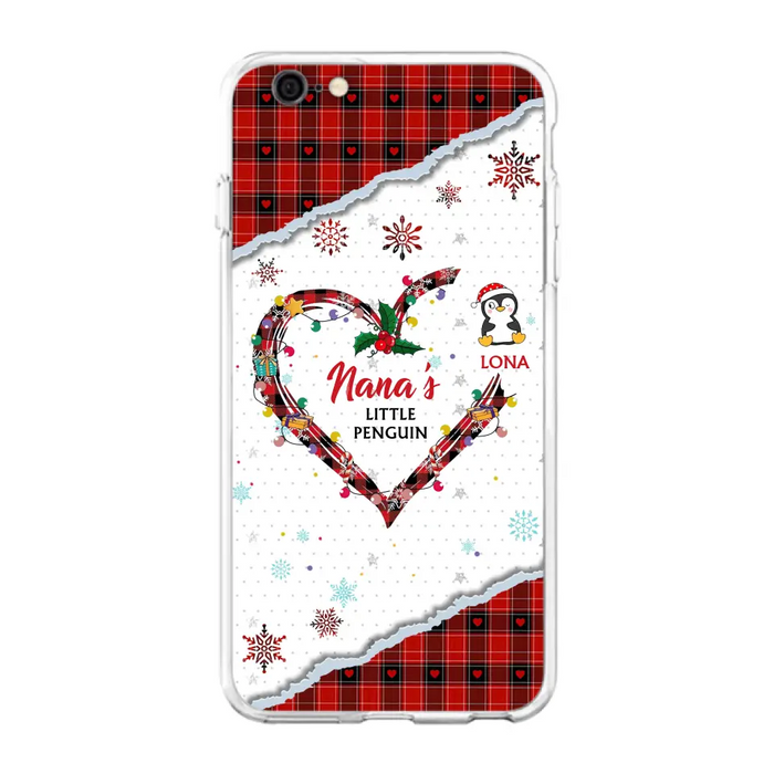 Personalized Christmas Nana Phone Case - Gift Idea For Grandma - Upto 10 Penguins -  Case For iPhone/Samsung