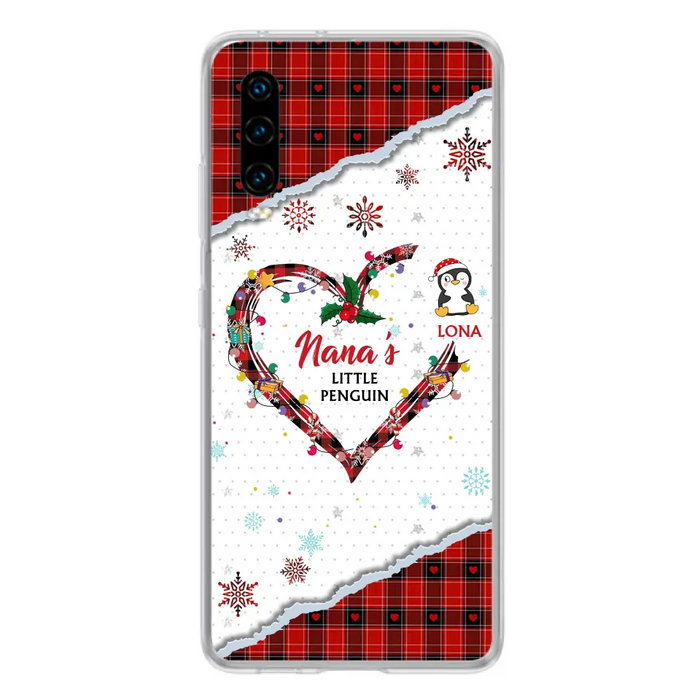 Personalized Christmas Nana Phone Case - Gift Idea For Grandma - Upto 10 Penguins - Case For Oppo/Xiaomi/Huawei