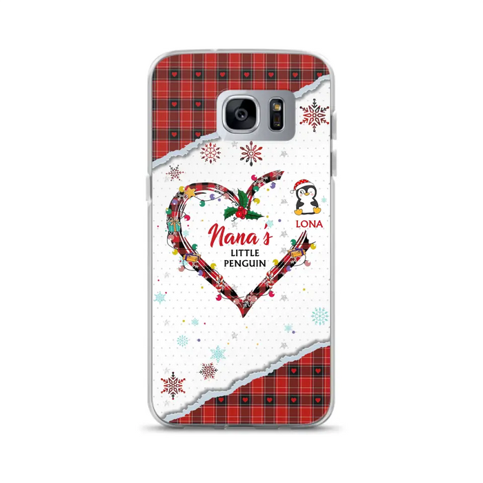 Personalized Christmas Nana Phone Case - Gift Idea For Grandma - Upto 10 Penguins -  Case For iPhone/Samsung