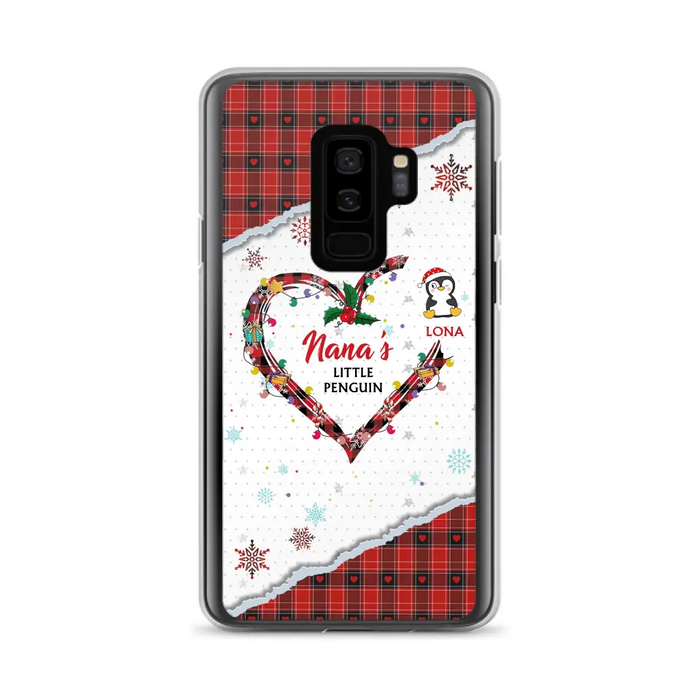 Personalized Christmas Nana Phone Case - Gift Idea For Grandma - Upto 10 Penguins -  Case For iPhone/Samsung